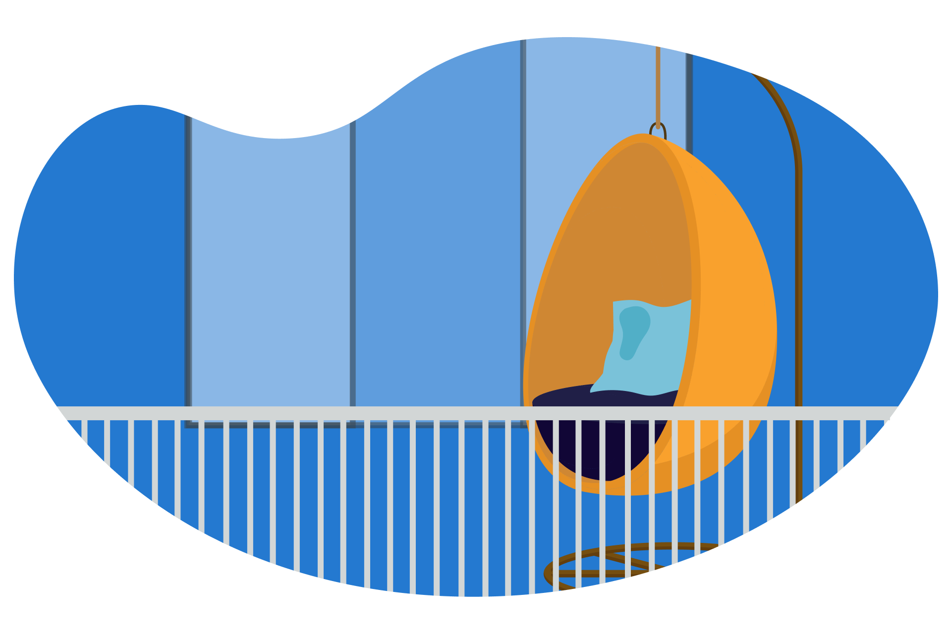 Silla colgante de huevo